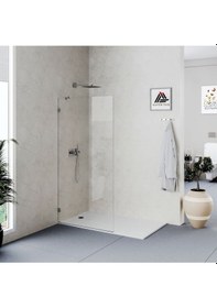 Resim Helios D600 Menteşeli Sistem Seperatör Panel Duşakabin Şeffaf Cam H: 190 Cm Diğer 