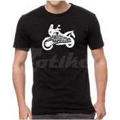 Resim Honda Africa Twin Silüet Logo Tasarım Motorcu Tişörtü Beyaz 