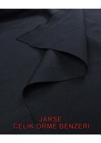 Resim Siyah Renkte Çelik Örme Jarse Kumaş En 150 Cm X Boy 280 Cm -10384 Siyah 