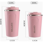 Resim Besthome1 304 Çelik Çift Katmanlı Vakumlu Termos Kahve Bardağı - 510ml, Taşınabilir Pratik Siyah Model Altın Altın 