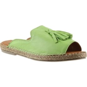 Resim Bueno Shoes Yeşil Deri Kadın Düz Terlik 
