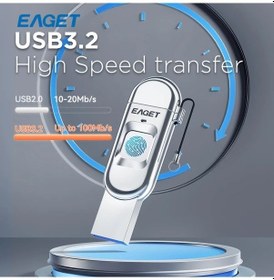 Resim Dashanshop Eaget 128 Gb Parmak Izi Guvenligi Aes 256 Sifreleme Usb 3 2 Flash Bellek 120mb Sn Hizli Cift Usb A Ve Type C Baglanti 