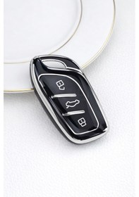 Resim Mg Zs Siyah Gümüş Anahtar Kılıfı Aksesuar 