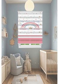 Resim Perdecizade Enxboy Gökkuşağı Dijital Baskılı Zebra Perde-cocuk Odası-stor Perde Pz-3041 Renkli 