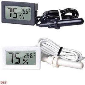 Resim Nem Sıcaklık Ölçer Ekran Dijital Termometre Kuluçka Sera Depo Ev Oda Ofis Medikal Panel Montaj Kutu 