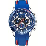 Resim Fochsia Lıge Erkek Kol Saati Gümüş Mavi Spor Kadran Gece Işığı Takvim Kronometre Multifonksiyon Diğer 