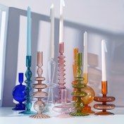 Resim Yaratıcı ve Minimalist Şeffaf Cam Mum Tutucu, Cam Lacquered Vase El Sanatları Mum Tutucu, Romantik Masaüstü Sanat Mum Tutucu, Oturma Odası, Evde Yemek ve Masa Dekorasyonu Mum Aksesuarı 
