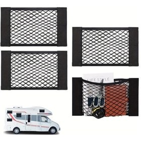 Resim Willowhaven 4 Adet Kendinden Yapışkanlı Delme İz Bırakmaz Araç Depolama Filesi - Tüm Araçlar İçin 