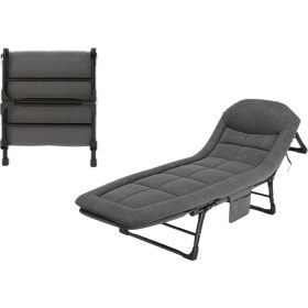 Resim Sunup SN-24922 Taşınabilir Ayarlanabilir 5 Kademe Sünger Kamp Yatak Şezlong (Koyu Gri) 