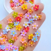 Resim 100 Adet Renkli Mini Çiçek Reçine Tırnak Süsleri - DIY Takı, Tırnak Sanatı & Aksesuarlar için Sevimli Düz Arka El Sanatları Süslemeleri (Çeşitli Renkler), DIY Takı El Sanatları | Oyunbaz Estetik | Düz Arka Çiçekler, Takı Yapımı için Süsler 