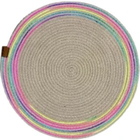 Resim Ronanna Decohandy 39CM Neon Renkli Şeritli Jüt Örme Supla Amerikan Servis 