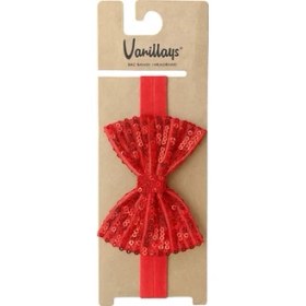 Resim Vanillays Kırmızı Desenli Kız Bebek Bandana Aksesuar 25030 