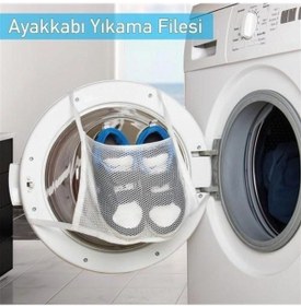 Resim Pratik Çamaşır Makinesi Kapağa Bağlamalı Ayakkabı Yıkama Filesi 5468 Çok Renkli 