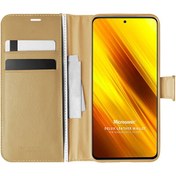 Resim Microsonic Xiaomi Poco X3 Nfc Kılıf Delux Leather Wallet Gold 