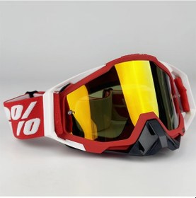 Resim Ccgloball Motosiklet Sürüş Gözlüğü Rüzgar Geçirmez Maske Dış Mekan Gözlüğü Beyaz, Kırmızı Ve Siyah - Taklit Kırmızı 