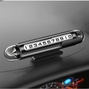 Resim Xuweiwei Siyah 3ü 1 Arada Acil Kaçış Aracı Telefon Numarası Görüntüleme Geçici Park Etiketi Alüminyum Plaka Gece Görünürlüğü Dönen Çark 