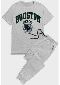 Resim Unisex Houston Baskılı Eşofman Takımı Siyah 