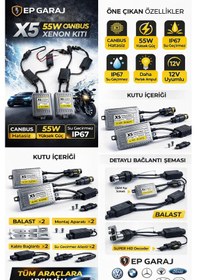Resim Üniversal Bütün Araçlara Uyumlu Zenon Balast Ateşleme Ünitesi Beyni Canbus 12 Volt 55 - 