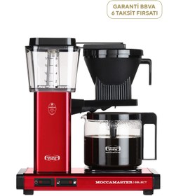 Resim Moccamaster KGB Select Cam Potlu Metalik Kırmızı Filtre Kahve Makinesi 