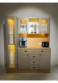 Resim Mikel Masalı Meşe - Karamel Kahve Köşesi Led Aydınlatmalı %100 Mdf 160 45 200 Çok Renkli 