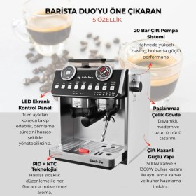Resim By Kitchen Barista Duo Ev&Ofis Tipi Espresso Makinesi 