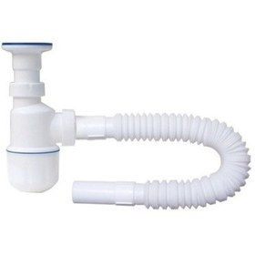 Resim Özbest Taslı Körüklü Lavabo Sifonu Beyaz 