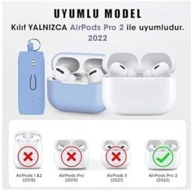 Resim 5894 Sarı Soft Renk Darbe Emici Çengelli Silikon Kulaklık Kılıfı Pro 2 İle Uyumlu 