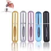 Resim Geeksen Şık Ve Taşınabilir 5 Parça Metal-plastik Parfüm Spreyleri, Altın-pembe-gümüş-mavi-siyah, 17x75mm, 5ml Amber 
