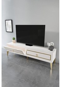 Resim 180 CM TREND MDF MEBRAN KAPAK BEYAZ GOLD 