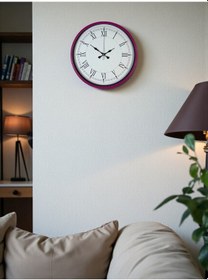 Resim 36 Cm Pembe Roma Rakamlı Duvar Saati Diğer 