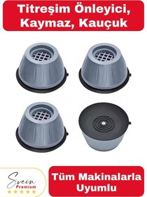 Resim Genel Markalar Gürültü Engelleyici ve Kaymaz Titreşim Önleyici Kauçuk Ayak Pedleri Çamaşır Makinesi Stoper 4'lü 