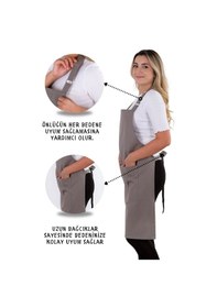 Resim Sevilya Simple Ayar Askılı Mutfak Önlüğü Antrasit 