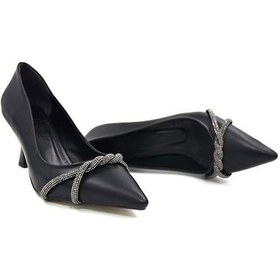 Resim Park Moda K6200 Topuklu Taşlı Abiye Kadın Stiletto Ayakkabı 001 
