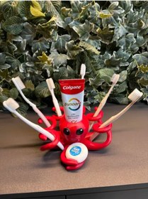 Resim Ahtapot Tasarımlı Diş Fırçalık Eğlenceli Çoklu Diş Fırçası Tutucu 