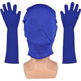 Resim Youtek Mavi Esnek Lifli Fotoğraf Çekim Kafa Örtüsü Ve Uzun Eldiven Seti 