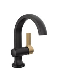 Resim Musluk Albion Tek Delikli Banyo Bataryası, Siyah/altın Tek Kolu Banyo Bataryası, Banyo Lavabo Bataryası, Metal Push Pop-up Tahliye Grubu, Mat Siyah/şampanya Bronz 15855lf-gz Açık Bej 