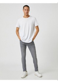 Resim 3SAM40025ND Koton Super Skınny Erkek Jean Pantolon GRİ Gri 