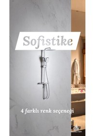 Resim İsaoğlu Yapı Duş Sistemi Ekstra Büyük Tepe Başlık Dokunmatik Sistem Pirinç Yağmurlama Duş Başlığı Gri 