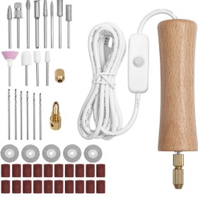 Resim HONEY ROSE USB Güçlü Elektrik Reçine Takı Matkap Seti, Alaşım & Ahşap Zanaat Alet Seti, Delme, Parlatma ve Oyma için Çeşitli Aksesuarlar ile, DIY El Sanatları ve Takı Yapımı için 