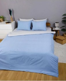 Resim MER-TİM Mer-Tim Pamuklu Ranforce Tek Kişilik Çift Taraflı Nevresim Yorgan Kılıfı 160x220 Mavi-Gri 