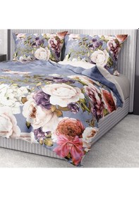 Resim Monohome Premium Luxury Çift Kişilik Nevresim Takımı 3d Pamuk Saten Rose Garden-1729 - Lastikli Çok Renkli 