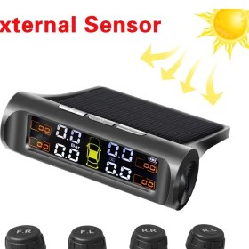 Resim Xiyu Shop T2-Ex Stili Tpms Güneş Enerjisi Tpms Araba Lastik Basıncı Alarm Monitörü Oto Güvenlik Sistemi Lastik Basıncı 360 Ayarlanabilir Sıcaklık Uyarısı (Yurt Dışından) 