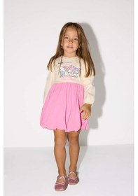 Resim Defacto Kız Bebek Hello Kitty Uzun Kollu Fitilli Kaşkorse Elbise G0370a525wnpn179 Pembe 
