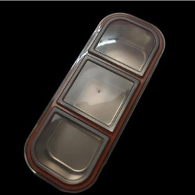 Resim Willowhaven Siyah 3 Bölmeli 20.29oz Paslanmaz Çelik Airtight Yemek Saklama Kutusu 