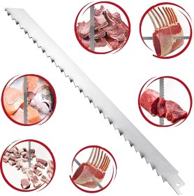 Resim Nzb Tilki Kuyruğu Kılıç Et Kemik Kesme Testeresi Paslanmaz Çelik Bıçak Bıçağı Ağzı Ucu 30 cm (5 Adet ) 