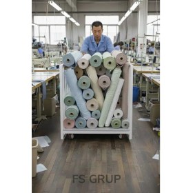 Resim Fs Grup | Tekerlekli Kumaş Taşıma Arabası - 300 kg Kapasiteli Paket/depo Taşıma Arabası 