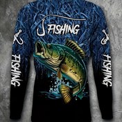 Resim Erkekler için 3D Baskılı Balıkçılık Gömleği - Uzun Kollu Nefes Alabilir, Bas Balığı ve BALIKÇILIK Grafikli, Nem Çeken Dış Aktivite Giysisi 