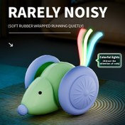 Resim LED Işıklı Kuyruklu Otomatik Kedi Oyuncağı - USB Şarjlı Elektrikli Fare İç Mekan Etkileşimli Takip Oyuncak, 1'li Paket 