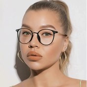 Resim Yeni Küçük Çerçeve Yuvarlak Gözlük Pirinç Uçlu Vintage Düz Lens Moda Gözlük Çerçevesi, Çok Yönlü ve, Ham Görünüme, Yüksek Kaliteli Hissi, Ins Stili İçin Temel 