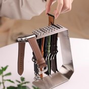 Resim Paslanmaz Çelik Apple Watch Şarj Docku ve Band Organizatörü – Şık, Dayanıklı Stand iWatch için, Birden Fazla Band ve Aksesuarla Uyumlu, Apple Watch Uyumlu 